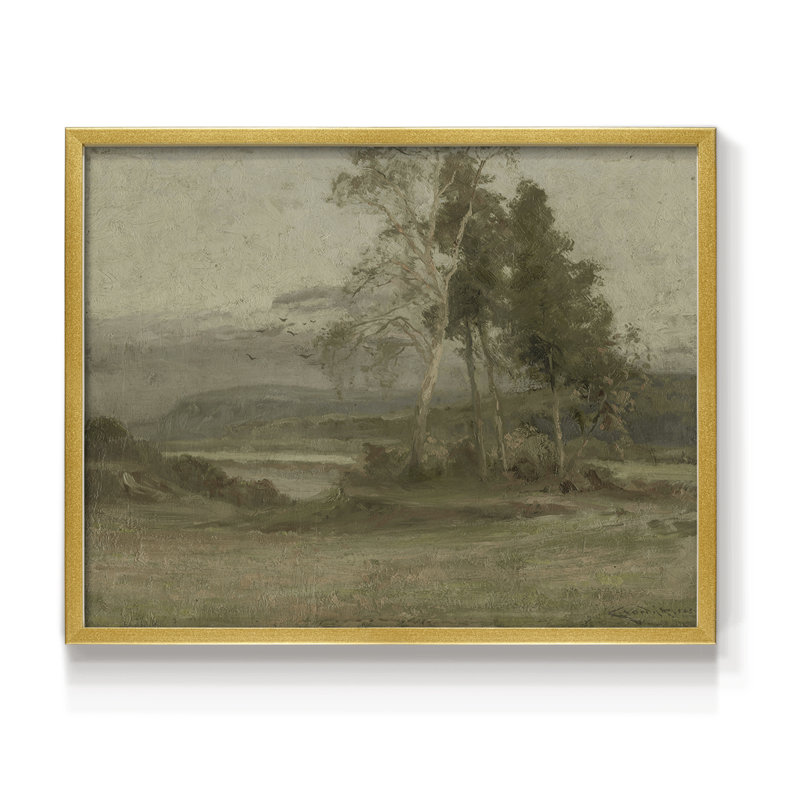 Paysages rétro-DCLxxxix - impression encadrée - réversible, H 22 po x l 28 po, Or