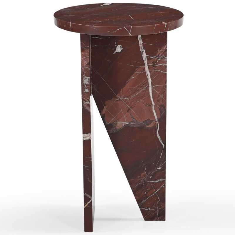 Devlin Marble Drink Table, Red