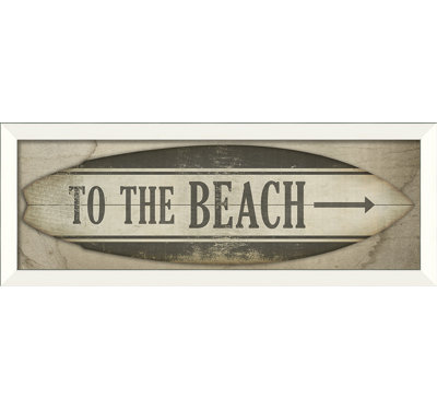« the beach right surf sign », impression encadrée