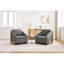 Fauteuil en chenille rembourré de mousse avec structure latérale en bois pour le salon - coussin gris-691896700
