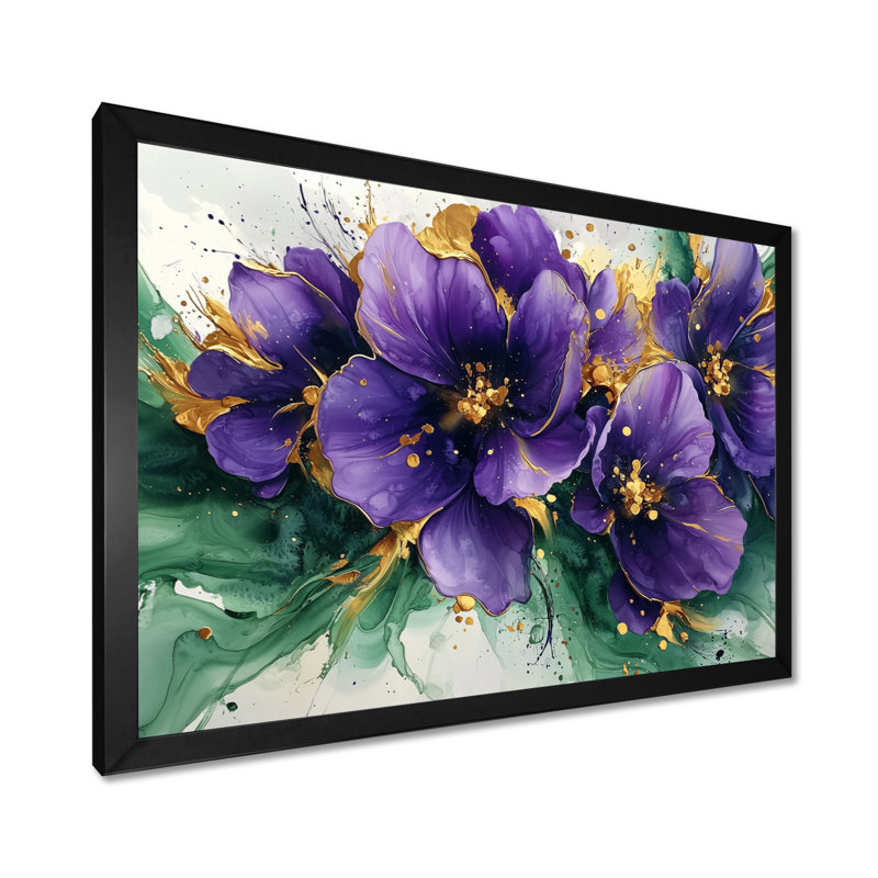 Derbyshire - Violets, art mural, Reproduction encadrée d'une seule photo, Noir, H 12 po x l 20 po