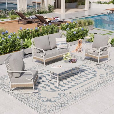 Tapasi 4-Person Patio Furniture Set with Rocking Lounge Chairs