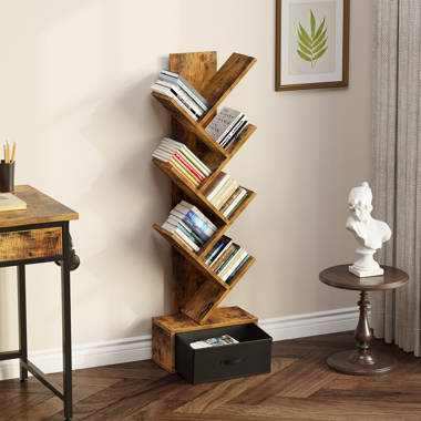 Ebern Designs Jadeyn Rotating Bookshelf 4 Tier 360° Revolving Floor  Standing Bookcase Corner Organizer Display