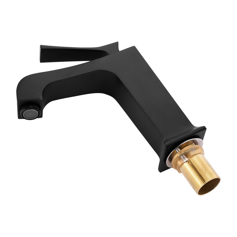 Matte Black Faucet For Kitchen Sink, Single Handle, Push - Button Drain, Temperature Control With Knob Style Curved Spout To Expand Washing Space, 304 Stainless Steel, Bathroom, Rv, Bar Sink Handle