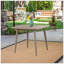 Table d'extérieur carrée en bois d'acacia avec pieds droits, gris