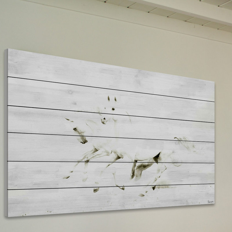 White Horses - Wrapped Canvas Print, 61cm H x 91cm W