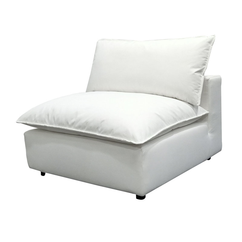 Chaise sans accoudoirs Ellaria, Peau de mouton blanc