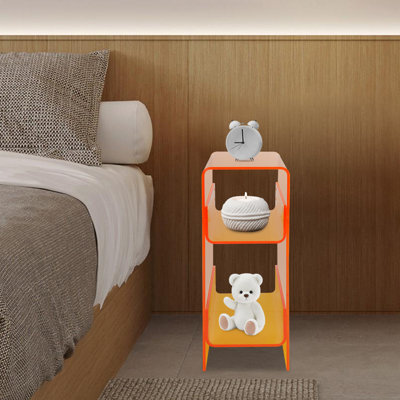 3-Tier Modern Minimalist Narrow Acrylic Side Table For Small Spaces