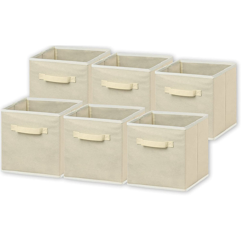 Ensemble de bacs de rangement en tissu, Beige