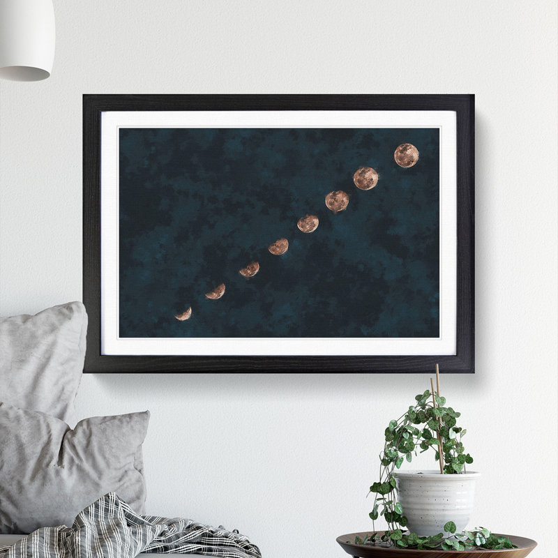 Story of the Moon - Picture Frame Graphic Art Print, Black Framed, 33cm H x 45cm W x 2cm D