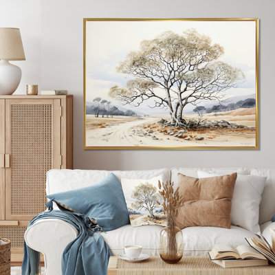 " Beige Tree Monochrome Ink Harmony "