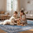 Machine Washable Non-Slip Blue Oriental Area Rug-1222549976
