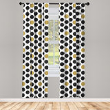 Polka Dots Semi-Sheer Rod Pocket Curtain Panels