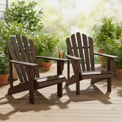 Adiraica Solid Wood Outdoor Adirondack Chair by Rosecliff Heights