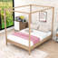 Lit plateforme à baldaquin en bois-608086418-608086421