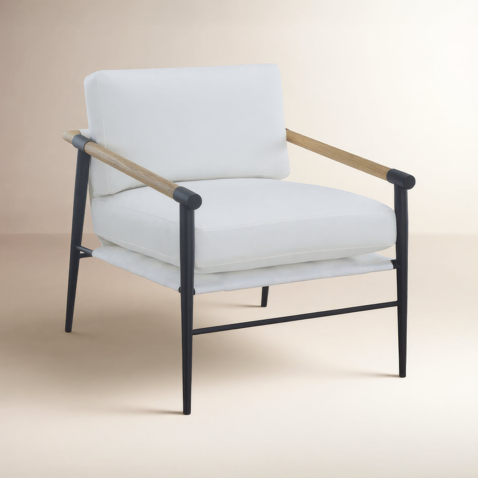 Sorine 32.25" Wide Polyester Armchair, Ivory