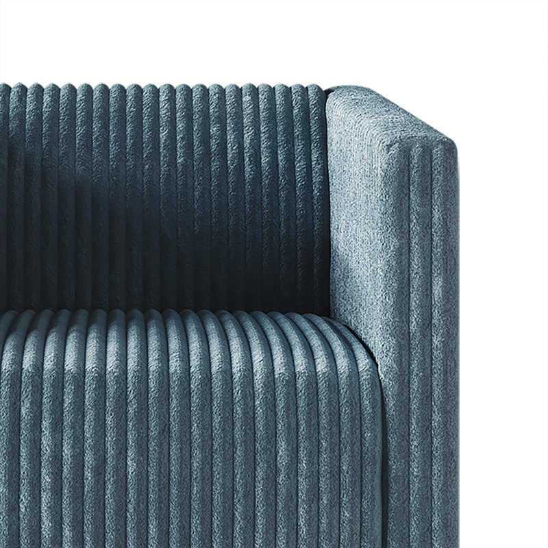 Fauteuil en velours de 30,31 po Schermick, Velours bleu
