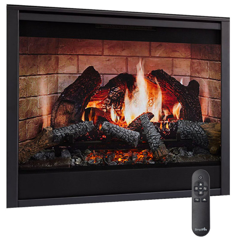 SimpliFire Inception 36" Electric Fireplace with Folio Decorative Front