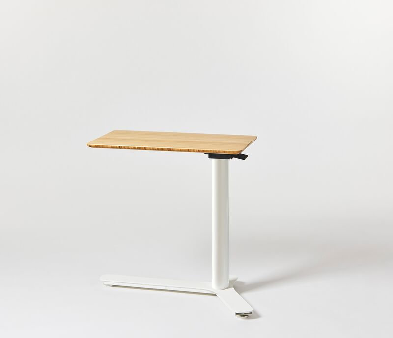 Float Mini Desk, Bamboo/Cloud White
