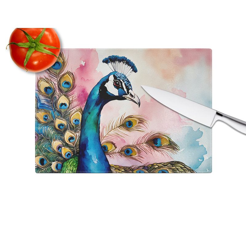 Peacock Glass Cutting Board