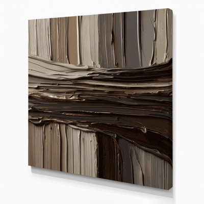 Art mural horizontal sur toile brun brun rayé horizontal
