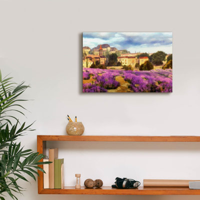  «Provence's Lavender Fields 1» par Alonzo Saunders, art mural sur toile, 18 po x 12 po