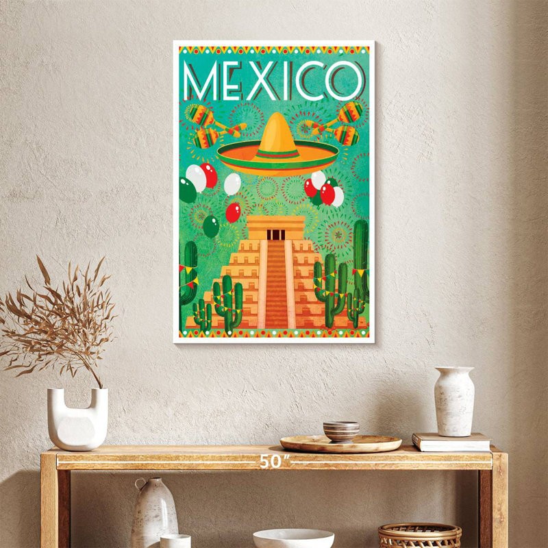 Affiche rétro Mexique, Mexique, H 36 po x l 24 po