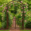 Arche de jardin en aluminium avec barrière-114351245