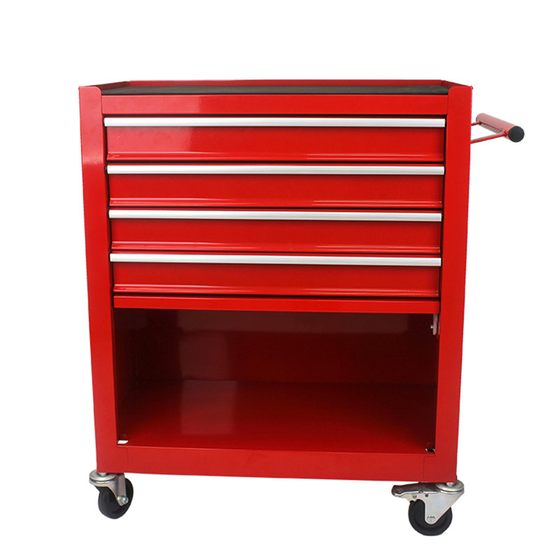 Chariot à outils multifonctionnel avec 4 roulettes, Rouge
