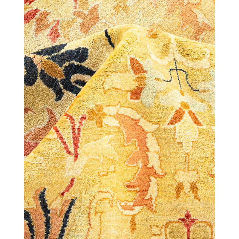 Tapis unique en laine noué à la main 8 pi 4 po x 10 pi 3 po nouvel âge Ohlone