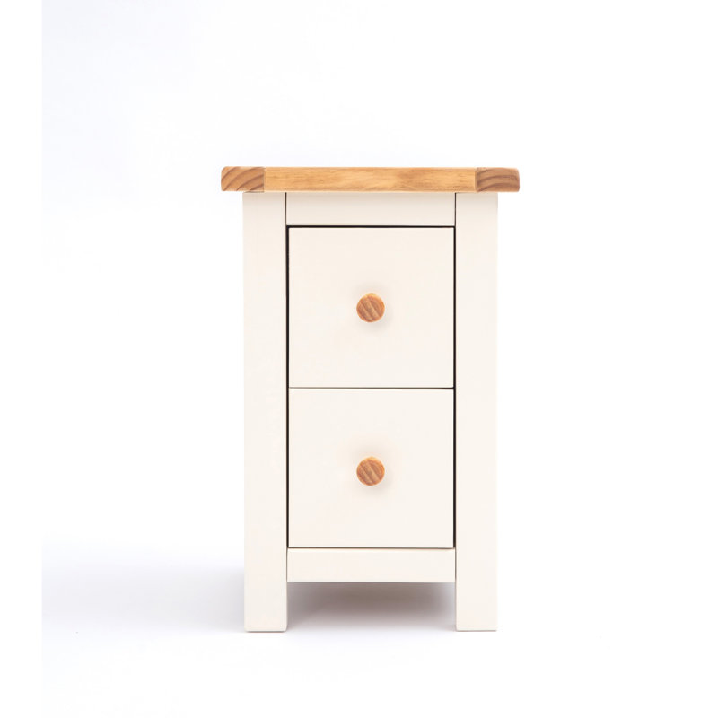 Pompey 35cm W Plywood / Laminate Board Bedside Table, Off-White