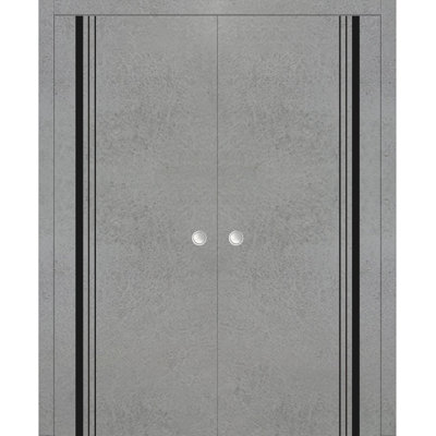Solid + Manufactured Wood Paneled without Installation Hardware Kit French Doors