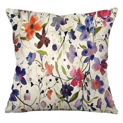 Floral pattern Throw Pillow, Botanical Cotton Twill Pillows