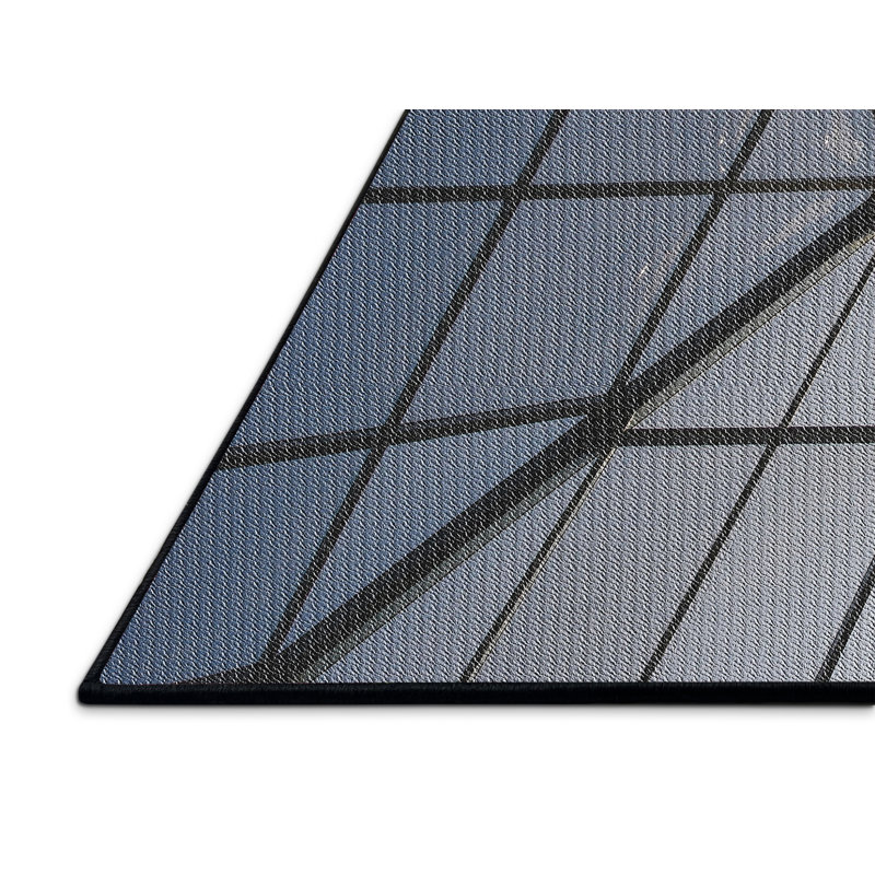 Tapis gris tissé à la machine, Rectangle 7 pi x 10 pi