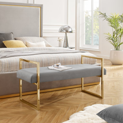 Banc rembourré en velours Khole