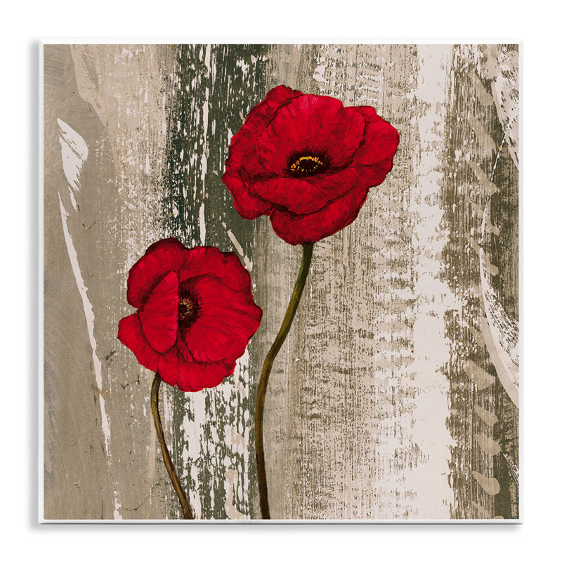 Rustic Red Anemones Wall Plaque Art by Brian Foster