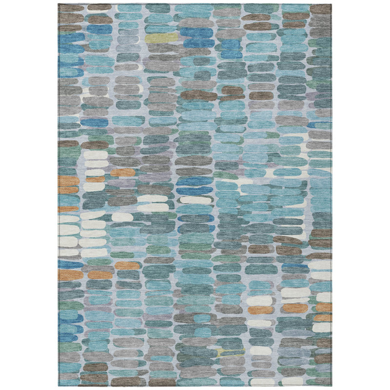 Machine Washable Indoor/Outdoor Chantille ACN2349 Abstract Rug, Rectangle 3' x 5'
