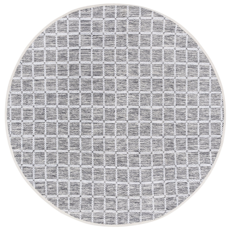Nabi 977 Area Rug In Black / Ivory, Round 6'