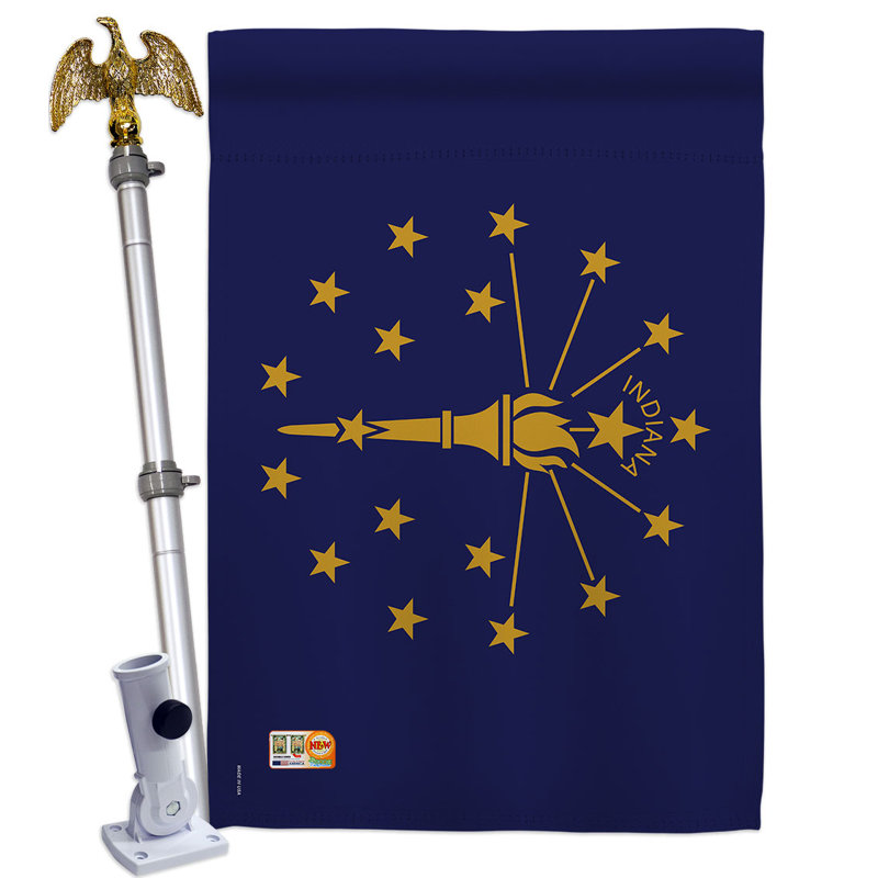 Polyester à 2 côtés 40 x 28 pi Ensemble de drapeaux, Indiana