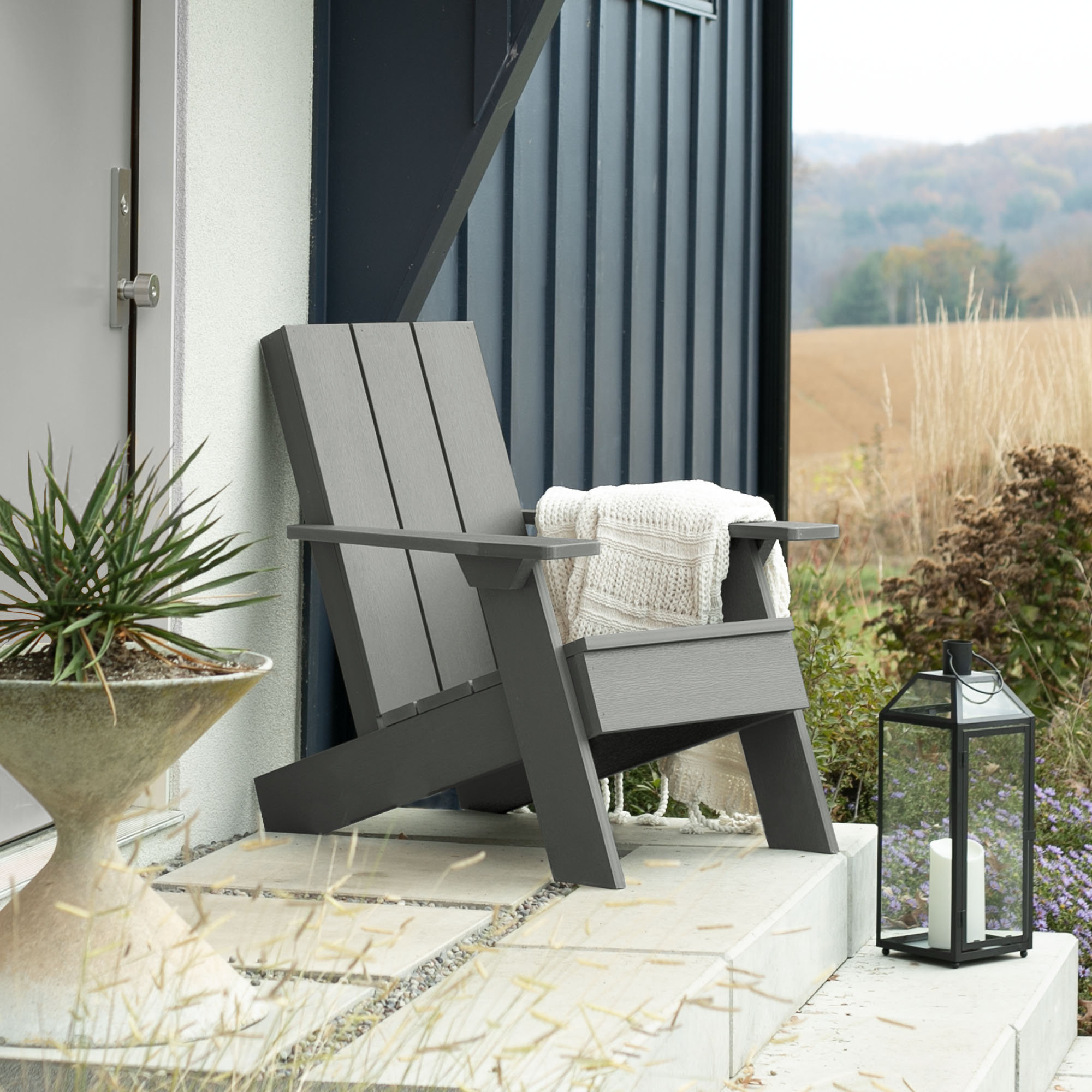 Byrnes Outdoor Adirondack Set, Gray