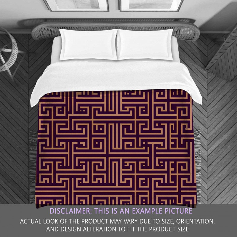 Polyester Comforter, King Comforter, Brown/Purple Geometric
