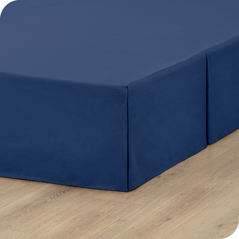 Tailored 15" Pleated Bed Skirt, Twin, Dark Blue