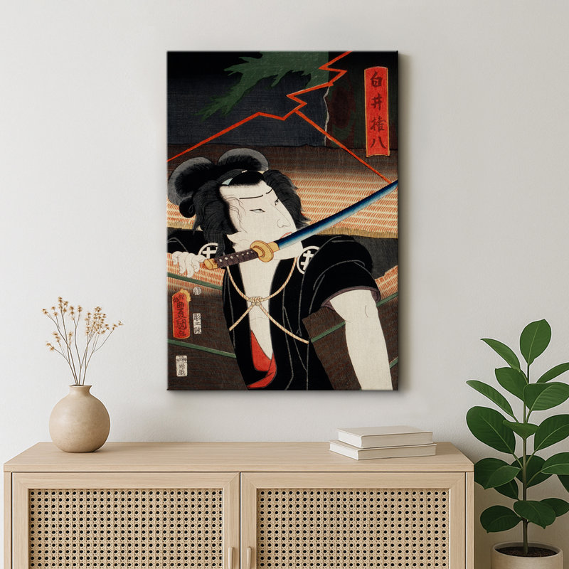 Œuvre d'art de guerre japonaise, art de l'ère Edo, images de scène d'épée Edo, impression sur toile encadrée, impression numérique