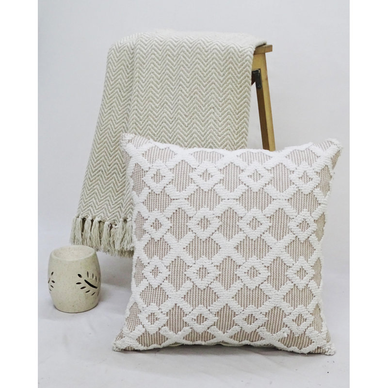 Trellis Cotton Blend Throw Pillow