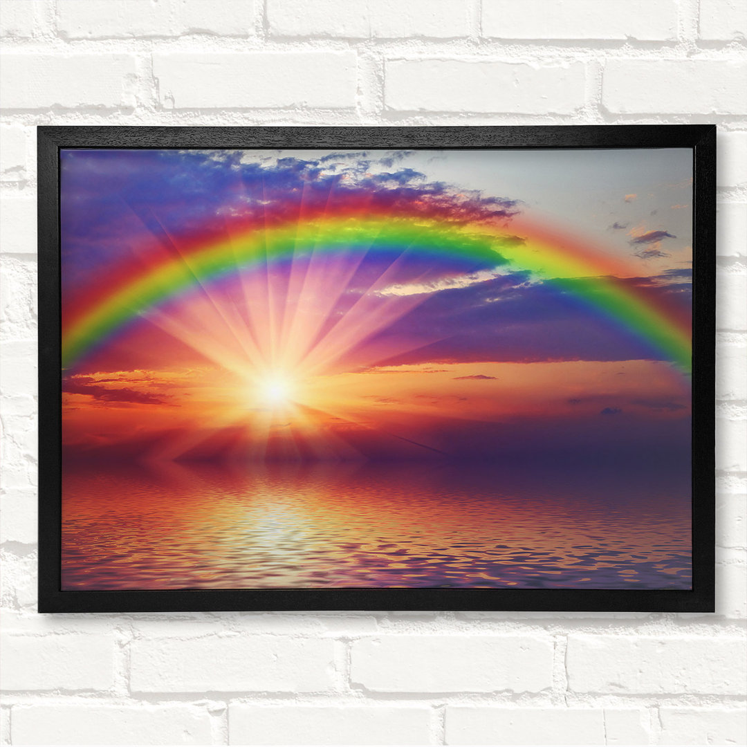 Gerahmtes Leinwandbild Rainbow Sun Blaze