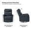 Fauteuil inclinable électrique berçant pivotant en cuir véritable de 29,5 po avec ports USB Nourbanu-1952211372
