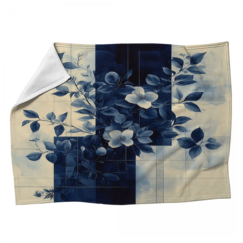 Jeté en molleton Floral Arrangement - Jetés floraux pour canapés ou lits, L 60 po x L 80 po