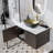 Modern And Sleek Wall Mounted Floating Bathroom Vanity Cabinet With Top, Ceramic Basin, Copper Faucet, Double Open Doors, 3 Sizes-1137611887