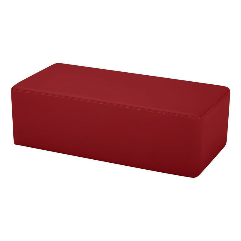 Pro Series Upholstered Rectangle Ottoman 12" Height, Crimson