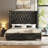 Duluth King Black Diamond-Tufted Wingback Upholstered Platform Bed-418696451-418696450